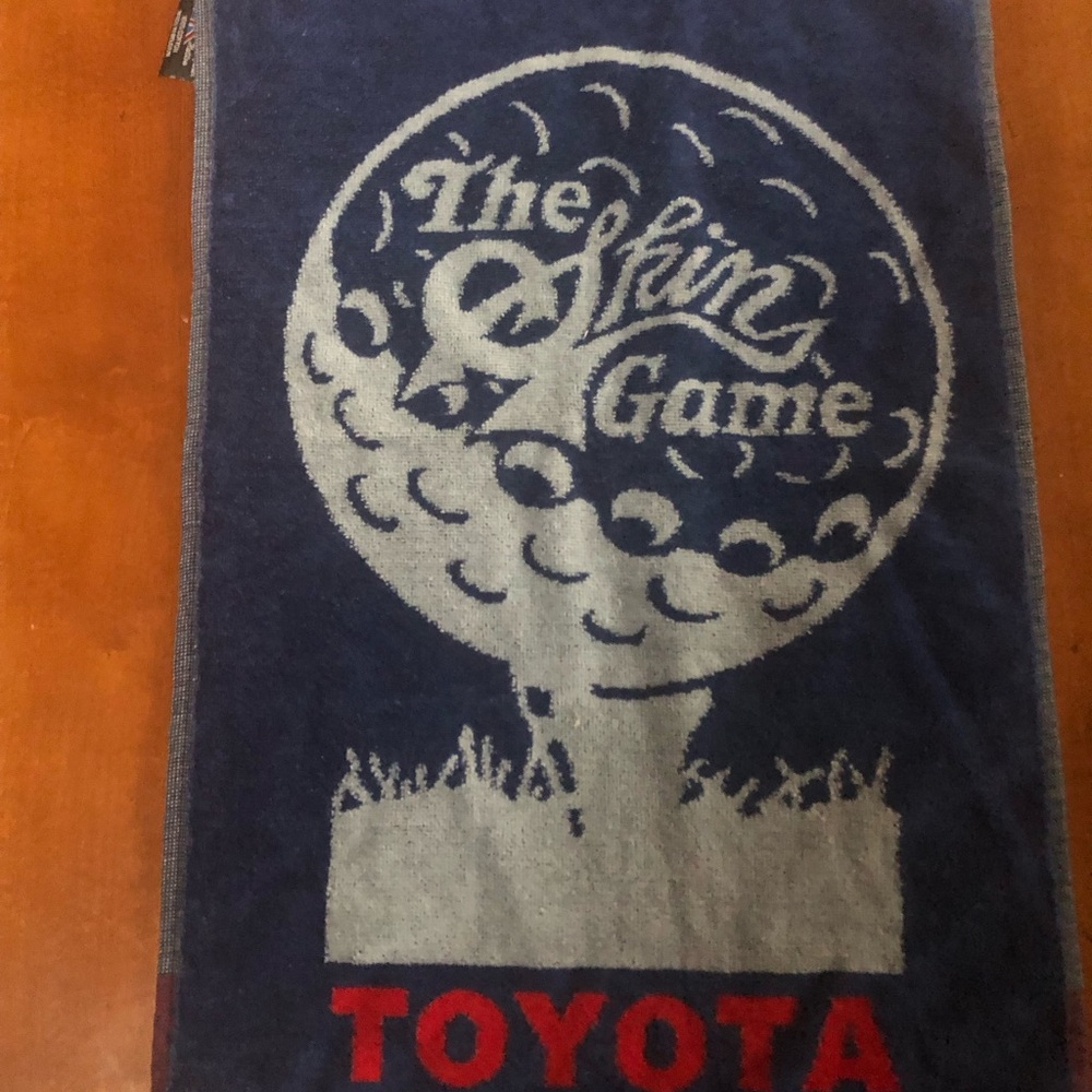 Toyota Vintsge Golf Logo Navy & Gray Towel with Red Accent